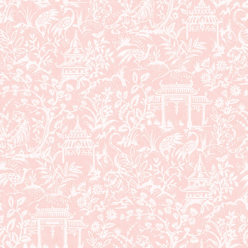 media image for Garden Toile Pink Wallpaper from the Secret Garden Collection by Galerie Wallcoverings 211