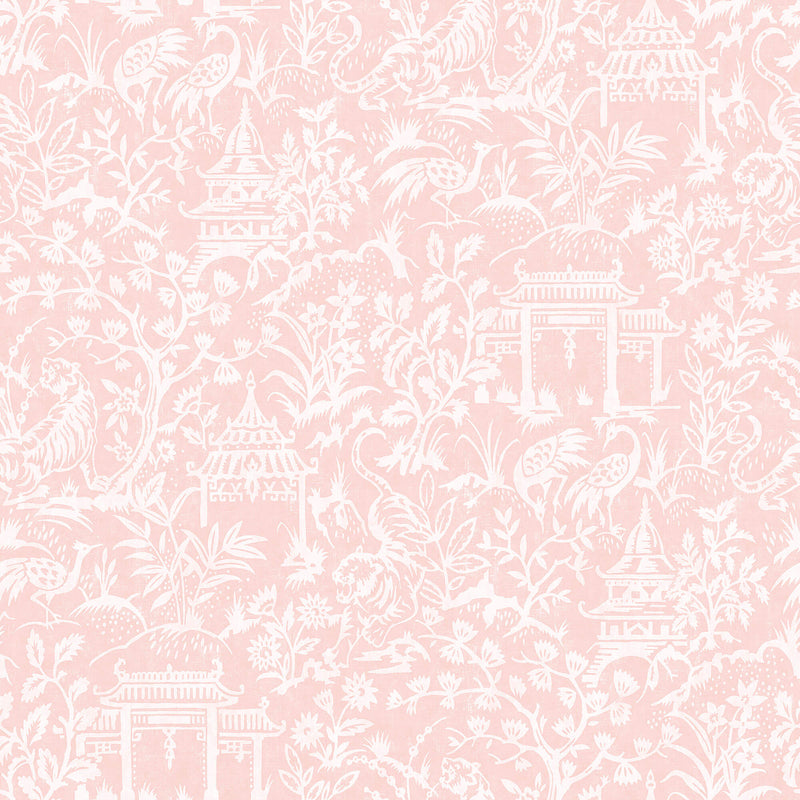 media image for Garden Toile Pink Wallpaper from the Secret Garden Collection by Galerie Wallcoverings 211