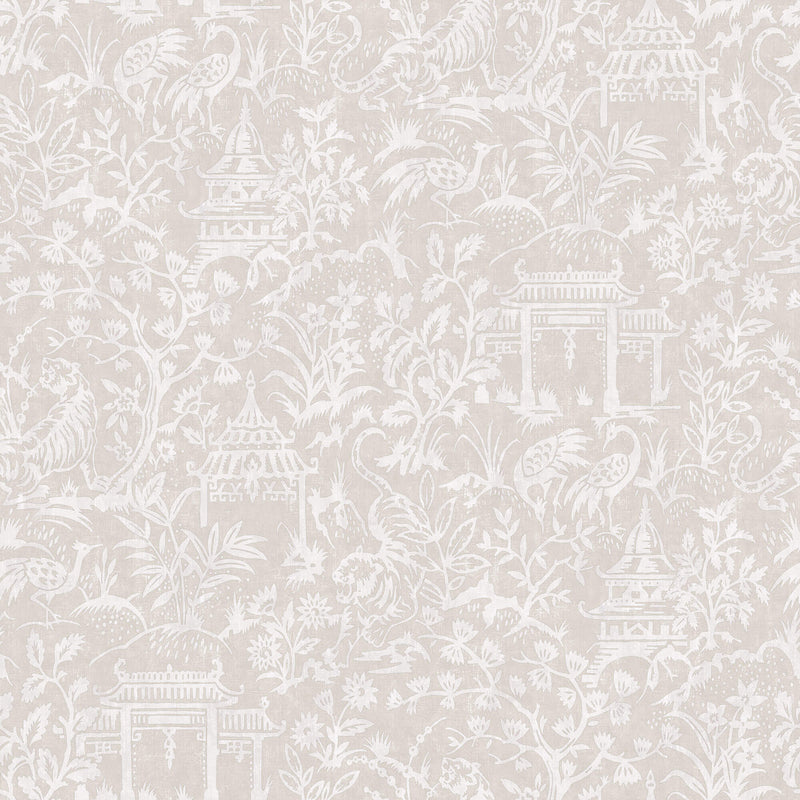 media image for sample garden toile taupe wallpaper from the secret garden collection by galerie wallcoverings 1 246