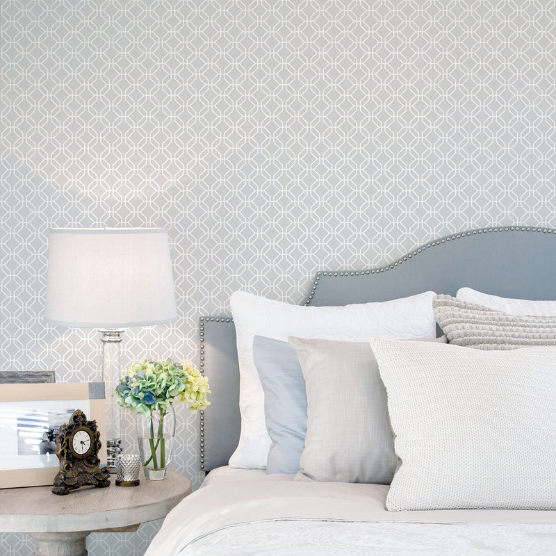 media image for Trellis Negative Grey Wallpaper from the Secret Garden Collection by Galerie Wallcoverings 263