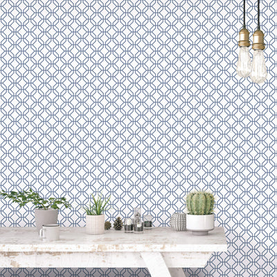 product image for Trellis Positive Blue Wallpaper from the Secret Garden Collection by Galerie Wallcoverings 83