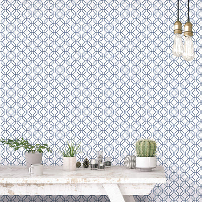 product image for Trellis Positive Blue Wallpaper from the Secret Garden Collection by Galerie Wallcoverings 28