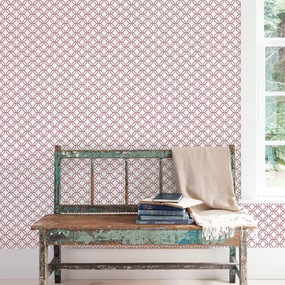 product image for Trellis Positive Cranberry Wallpaper from the Secret Garden Collection by Galerie Wallcoverings 93