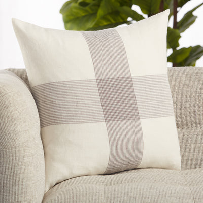 product image for Pembroke Stripes Pillow in White & Gray 5