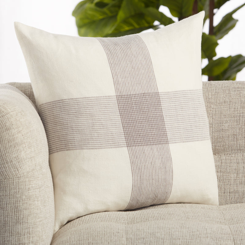 media image for Pembroke Stripes Pillow in White & Gray 265