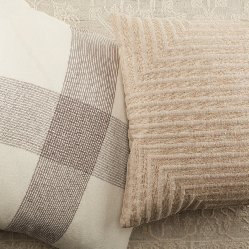 media image for Neutra Geometric Pillow in Light Taupe 274