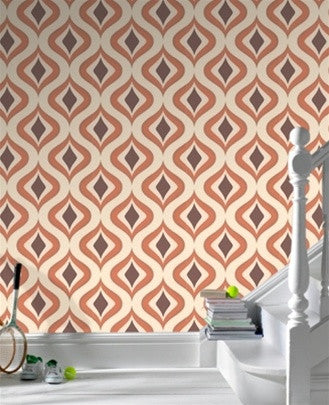 media image for Trippy Orange Wallpaper design by Graham and Brown 252