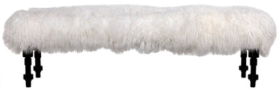 product image of coco bench w lamb fur in hand rubbed black design by noir 1 564