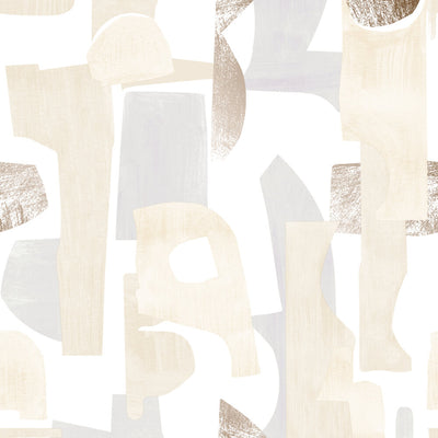 product image of Geo Composition Peel & Stick Wallpaper in Driftwood & Lavender 539