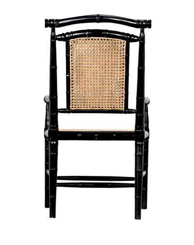 product image for colonial bamboo arm chair in hand rubbed black design by noir 6 68
