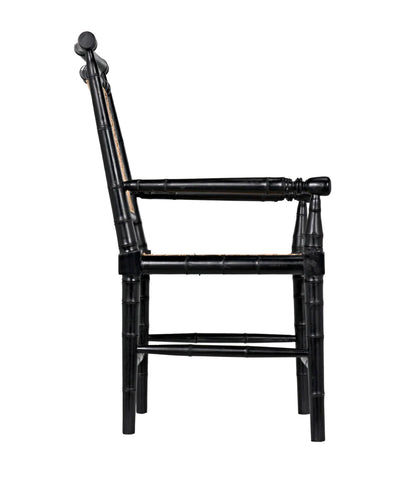 product image for colonial bamboo arm chair in hand rubbed black design by noir 3 94