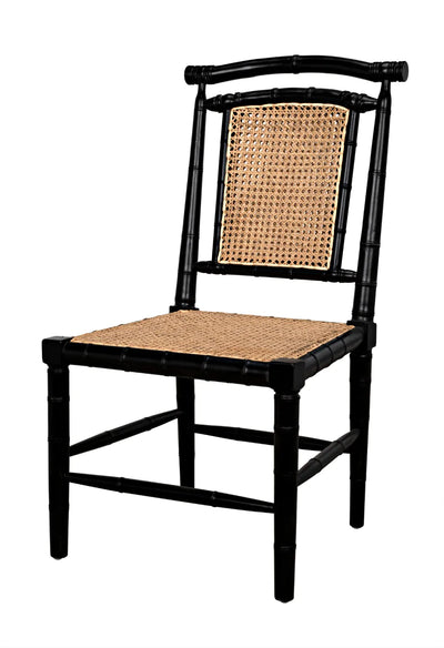 product image for colonial bamboo side chair in hand rubbed black design by noir 7 76