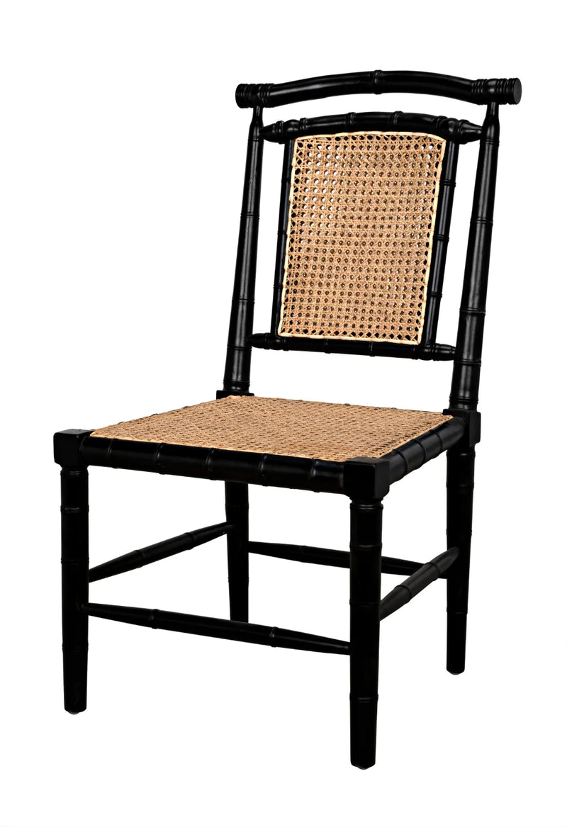 media image for colonial bamboo side chair in hand rubbed black design by noir 7 20