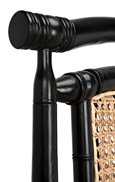 product image for colonial bamboo side chair in hand rubbed black design by noir 8 63