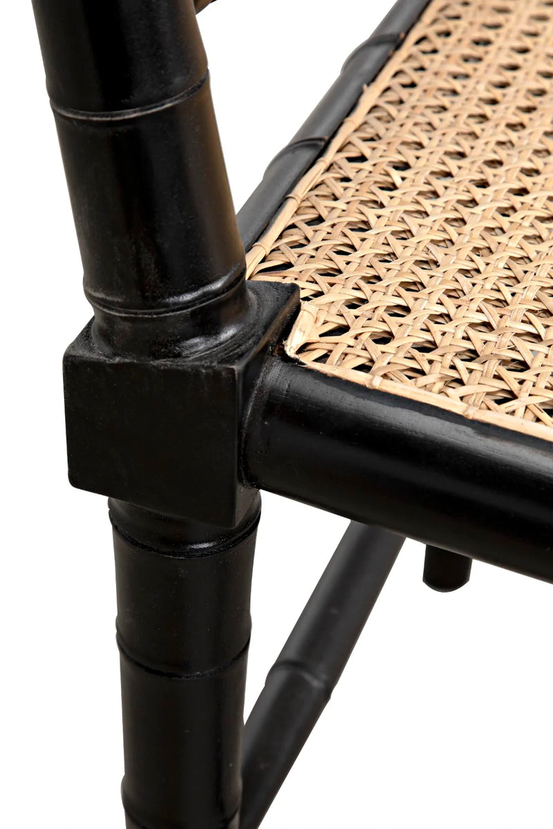 media image for colonial bamboo side chair in hand rubbed black design by noir 9 274