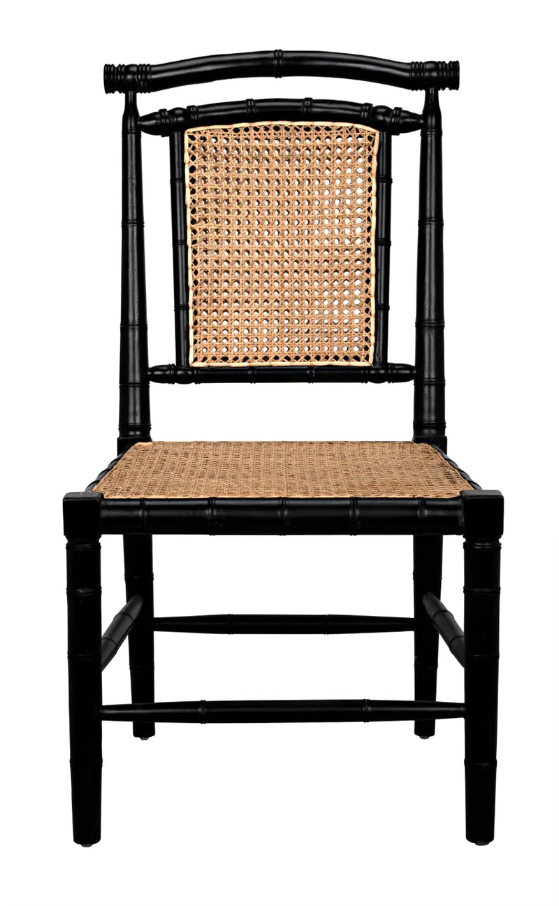 media image for colonial bamboo side chair in hand rubbed black design by noir 2 214