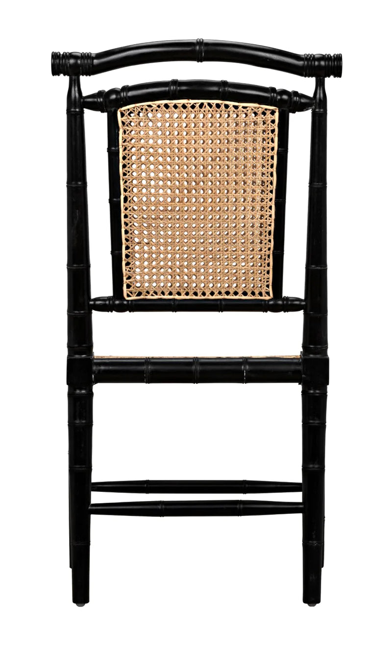 media image for colonial bamboo side chair in hand rubbed black design by noir 3 297