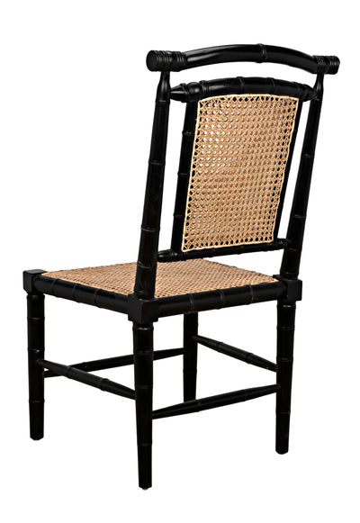product image for colonial bamboo side chair in hand rubbed black design by noir 4 80