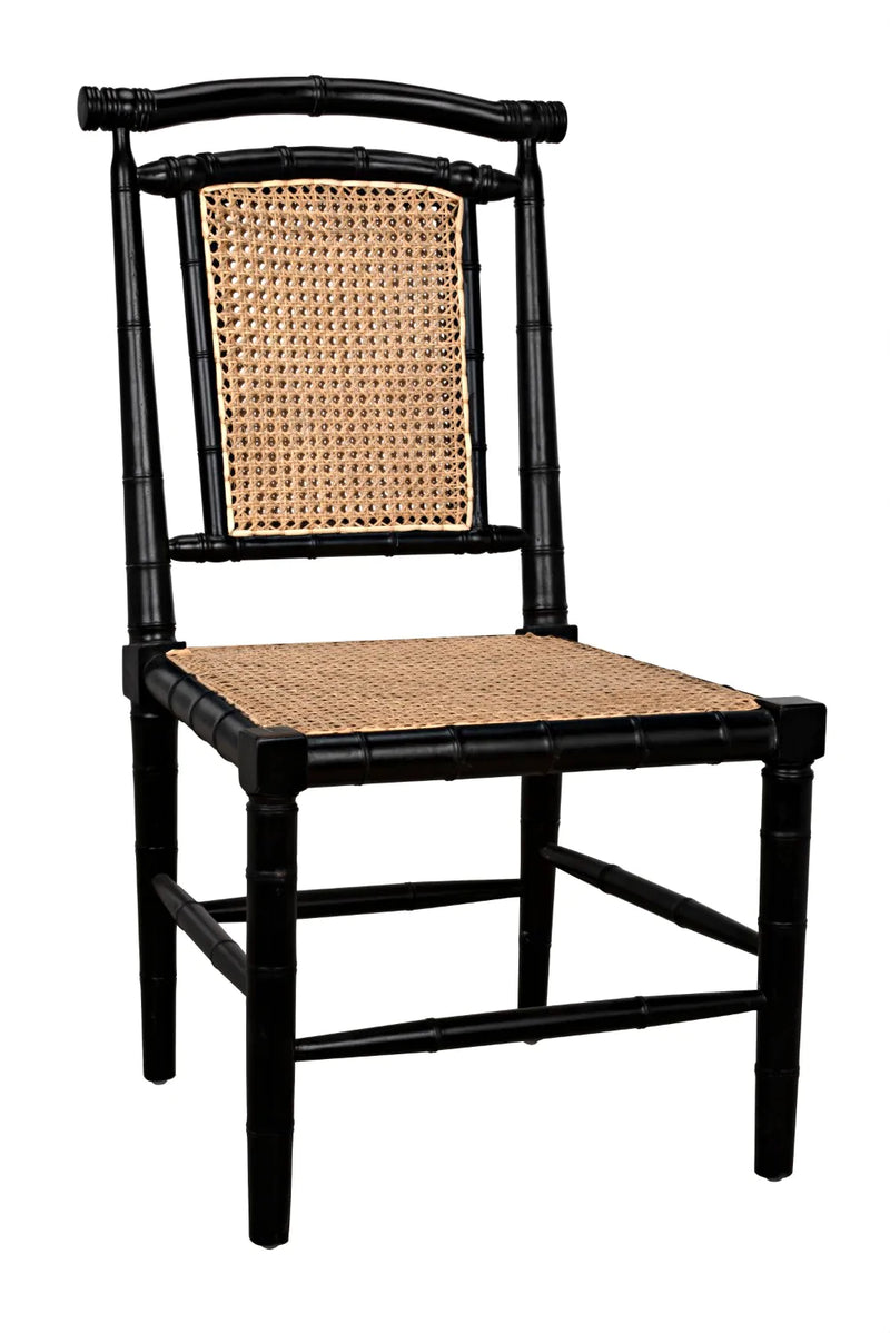 media image for colonial bamboo side chair in hand rubbed black design by noir 1 247