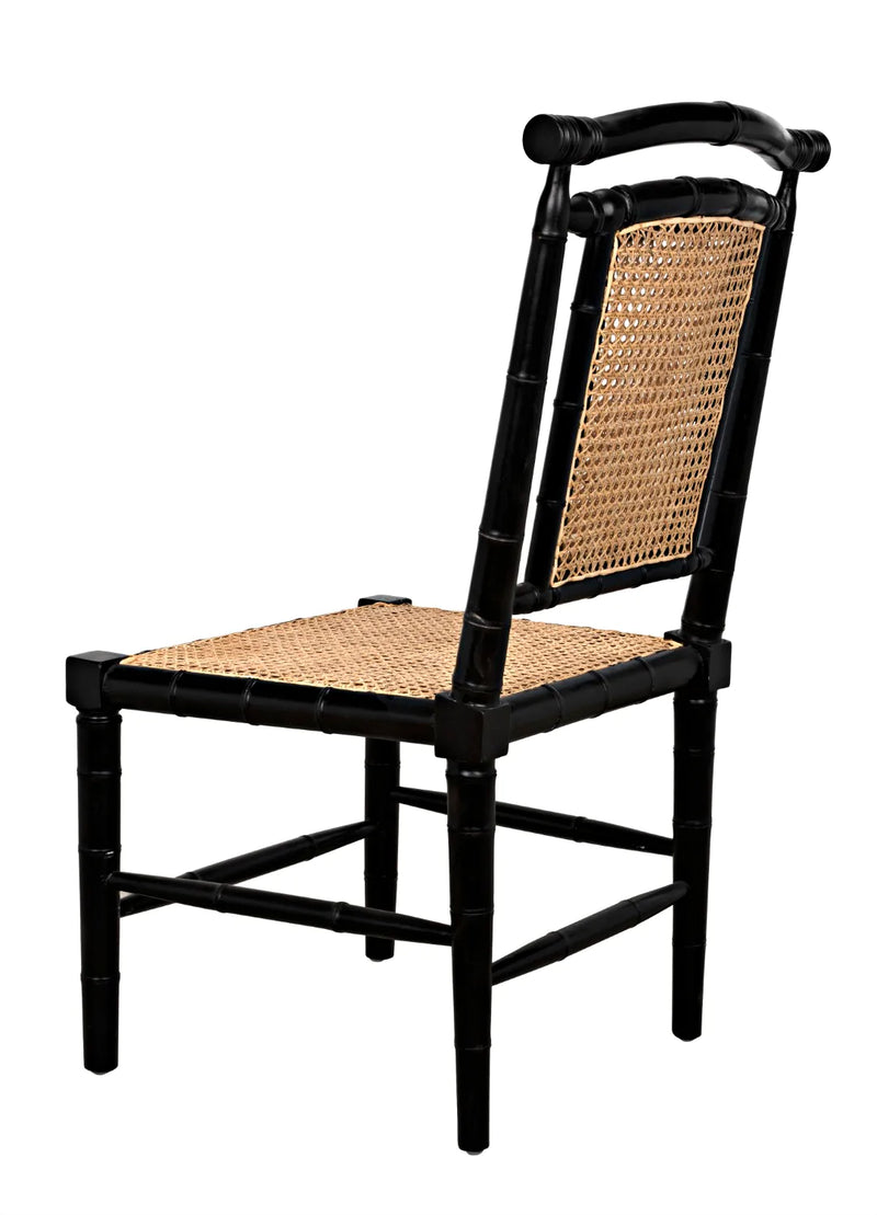 media image for colonial bamboo side chair in hand rubbed black design by noir 5 283