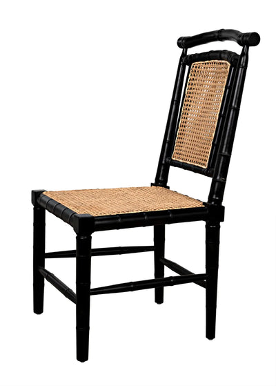 product image for colonial bamboo side chair in hand rubbed black design by noir 6 20