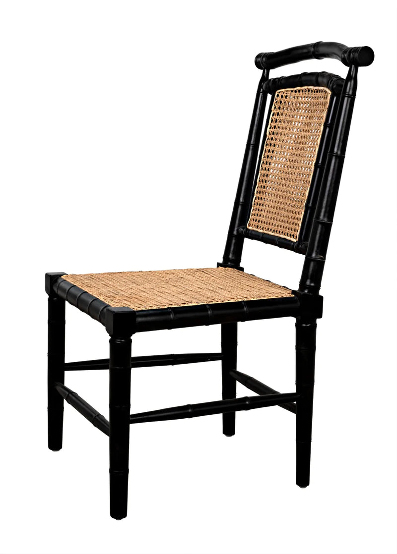 media image for colonial bamboo side chair in hand rubbed black design by noir 6 275