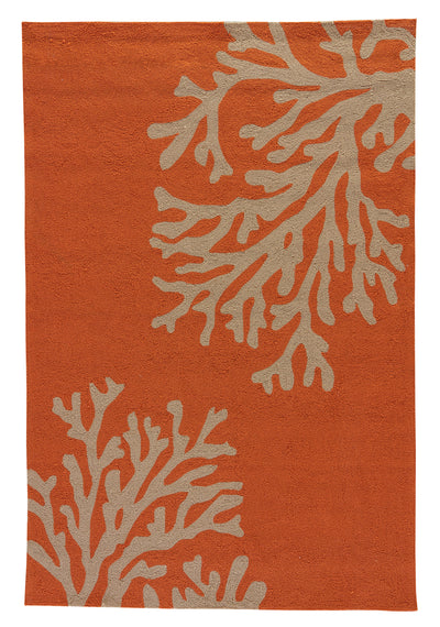 product image for Bough Out Indoor/ Outdoor Floral Orange & Taupe Area Rug 67