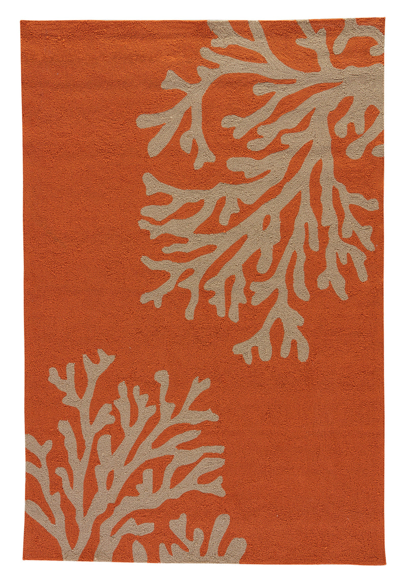 media image for Bough Out Indoor/ Outdoor Floral Orange & Taupe Area Rug 224