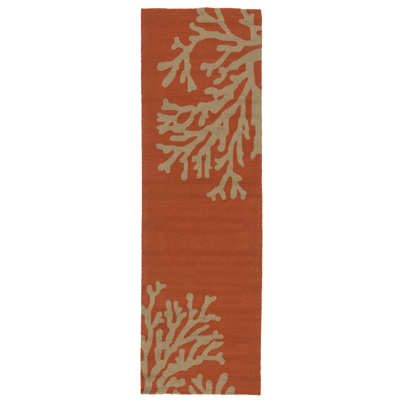 media image for Bough Out Indoor/ Outdoor Floral Orange & Taupe Area Rug 265