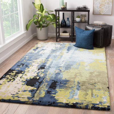 product image for Matcha Abstract Rug in Sky Gray & Green Banana design by Jaipur Living 14
