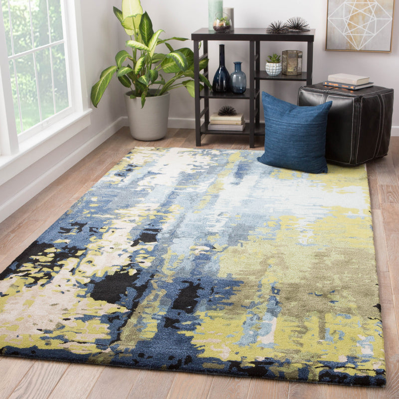 media image for Matcha Abstract Rug in Sky Gray & Green Banana design by Jaipur Living 233