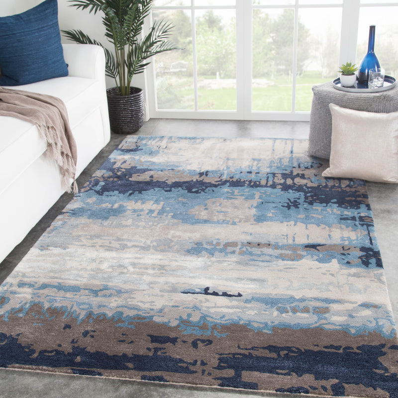 media image for benna abstract rug in desert taupe orion blue design by jaipur 5 256