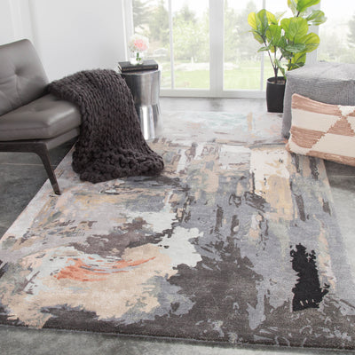product image for luella abstract rug in nougat forged iron design by jaipur 5 5