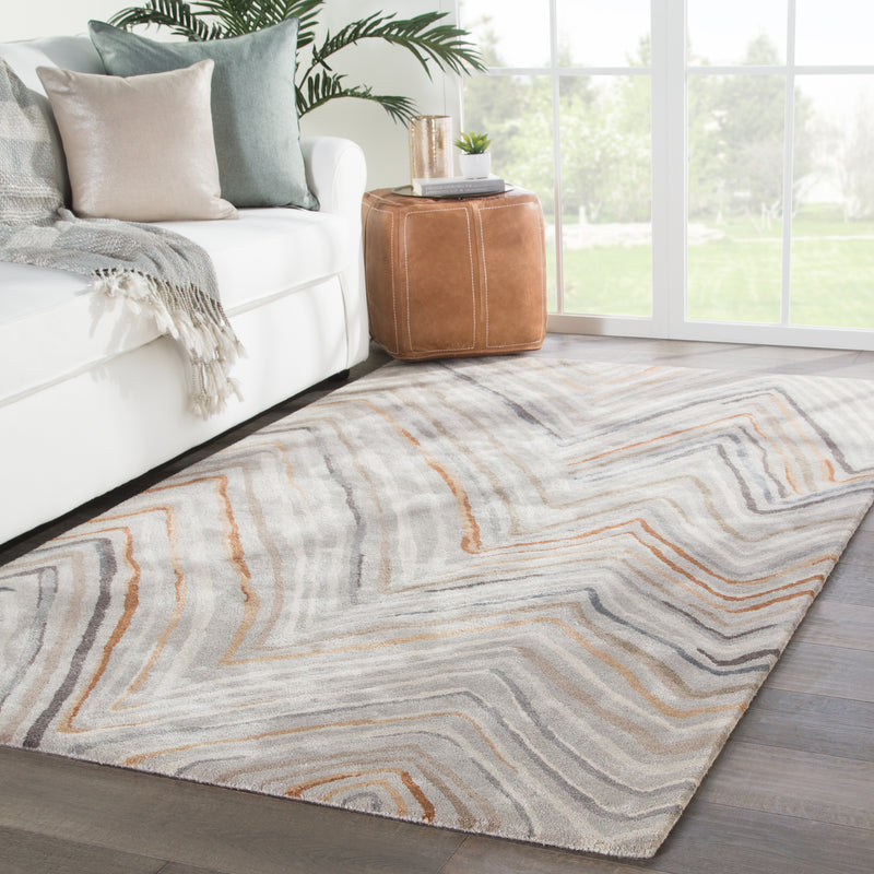 media image for Sadie Chevron Rug in Feather Gray & Tannin design by Jaipur Living 248