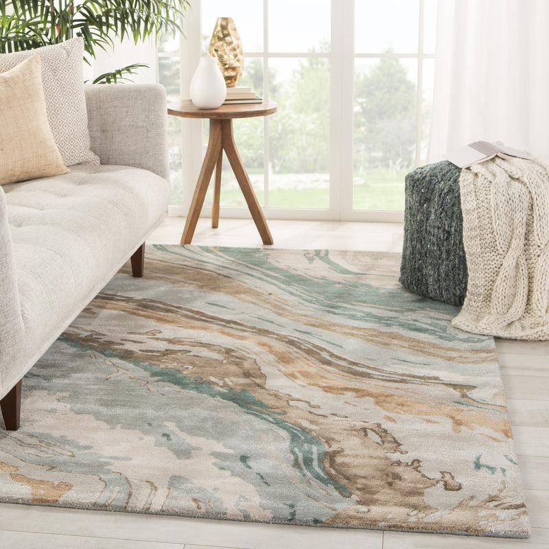 media image for Conley Handmade Abstract Teal/ Light Gray Rug by Jaipur Living 240