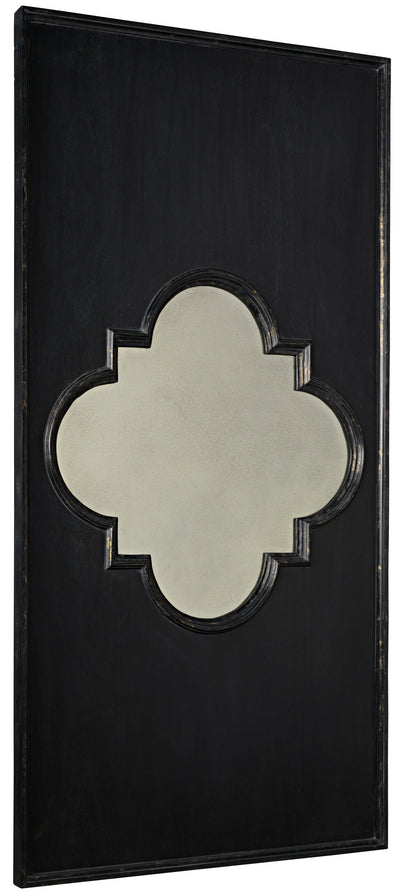 product image of good luck mirror in hand rubbed black w gold trim design by noir 1 558