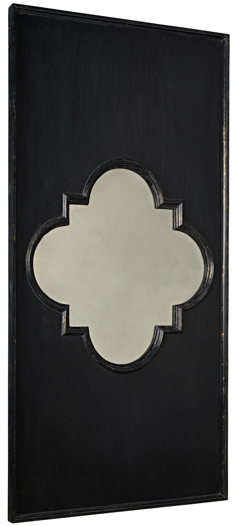 media image for good luck mirror in hand rubbed black w gold trim design by noir 1 235