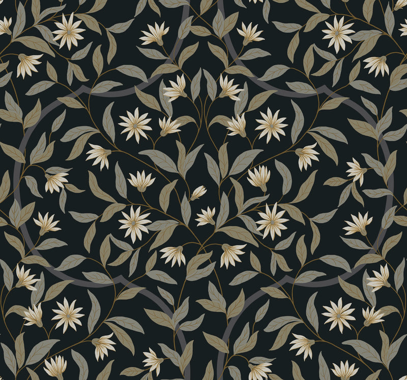 media image for sample jasmine midnight wallpaper from the greenhouse collection by york wallcoverings 1 285