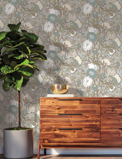 product image for Vincent Poppies Heather Wallpaper from the Greenhouse Collection by York Wallcoverings 53