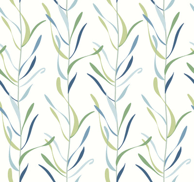 product image of sample chloe vine peacock wallpaper from the greenhouse collection by york wallcoverings 1 573