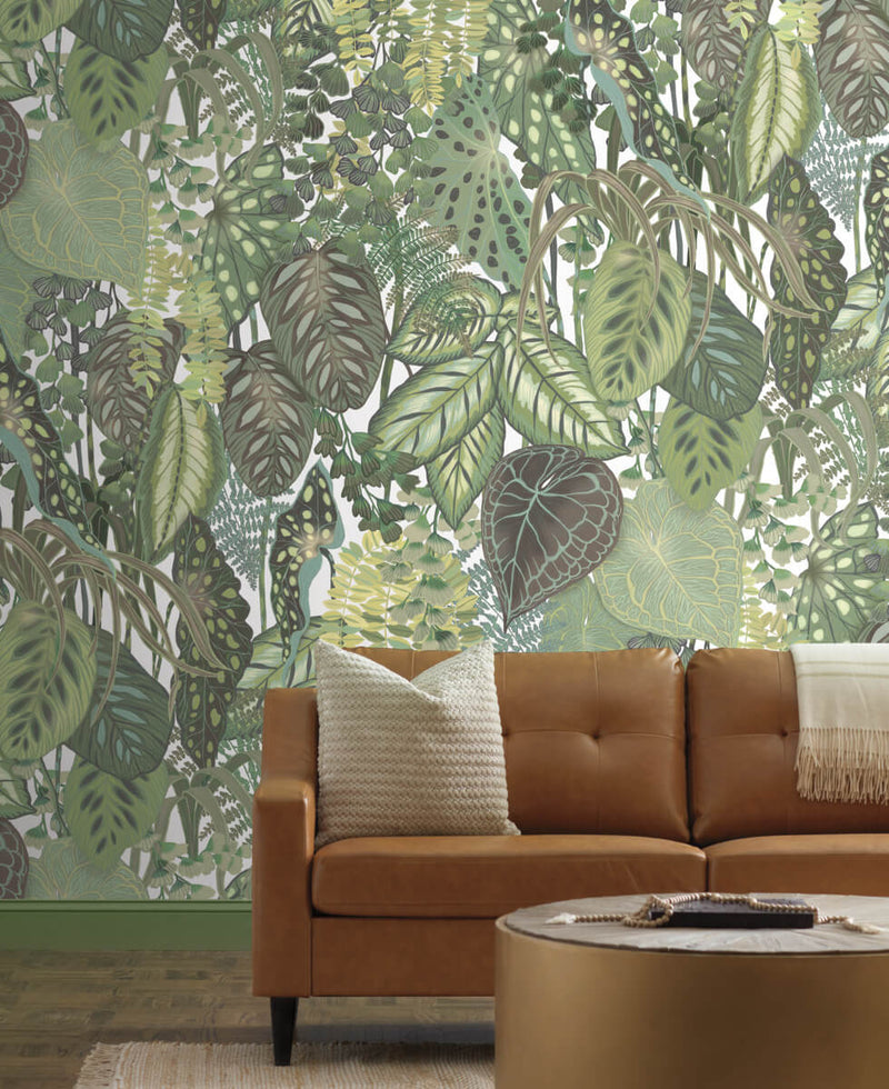 media image for Greenery Cotton Wall Mural from the Greenhouse Collection by York Wallcoverings 283