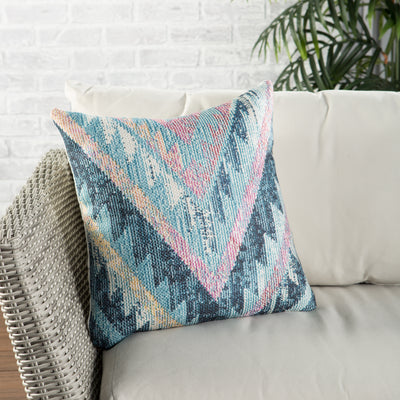 product image for petra indoor outdoor tribal blue multicolor pillow by nikki chu 4 83