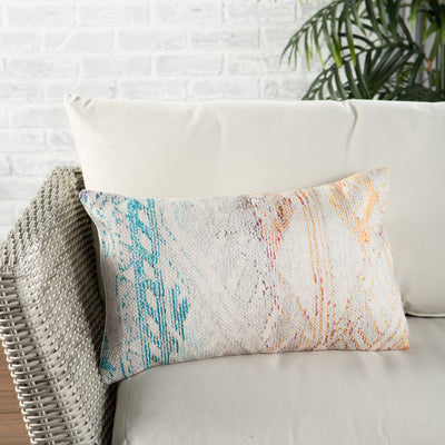 product image for tribe indoor outdoor tribal multicolor white pillow by nikki chu 4 8