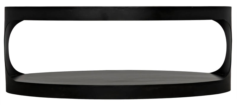 media image for eclipse oval coffee table in black metal design by noir 2 266