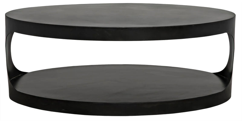 media image for eclipse oval coffee table in black metal design by noir 1 248