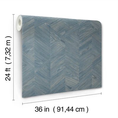 product image for Interlocking Wood Wallpaper in Ocean 4
