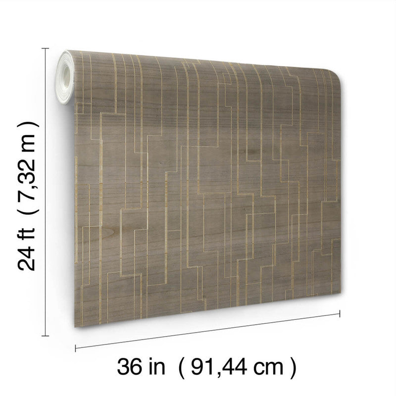 media image for Inlay Line Wallpaper in Mink 245