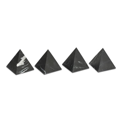 product image for Alma Pyramid Tabletop Accent Black Marble 4 35