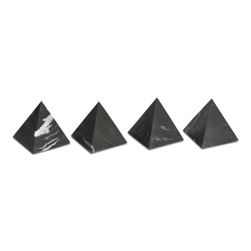 media image for Alma Pyramid Tabletop Accent Black Marble 4 234