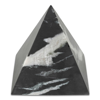 product image for Alma Pyramid Tabletop Accent Black Marble 1 52